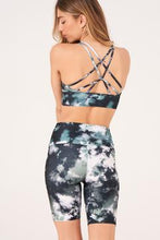 Load image into Gallery viewer, ONZIE - HIGH RISE BIKER SHORT - EVERGREEN TIE DYE