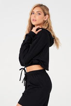 Load image into Gallery viewer, ONZIE - CINCH CROP HOODIE - BLACK