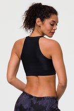 Load image into Gallery viewer, ONZIE - HIGH NECK CROP TOP - BLACK RIB