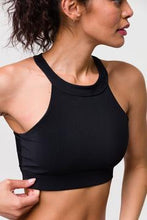 Load image into Gallery viewer, ONZIE - HIGH NECK CROP TOP - BLACK RIB
